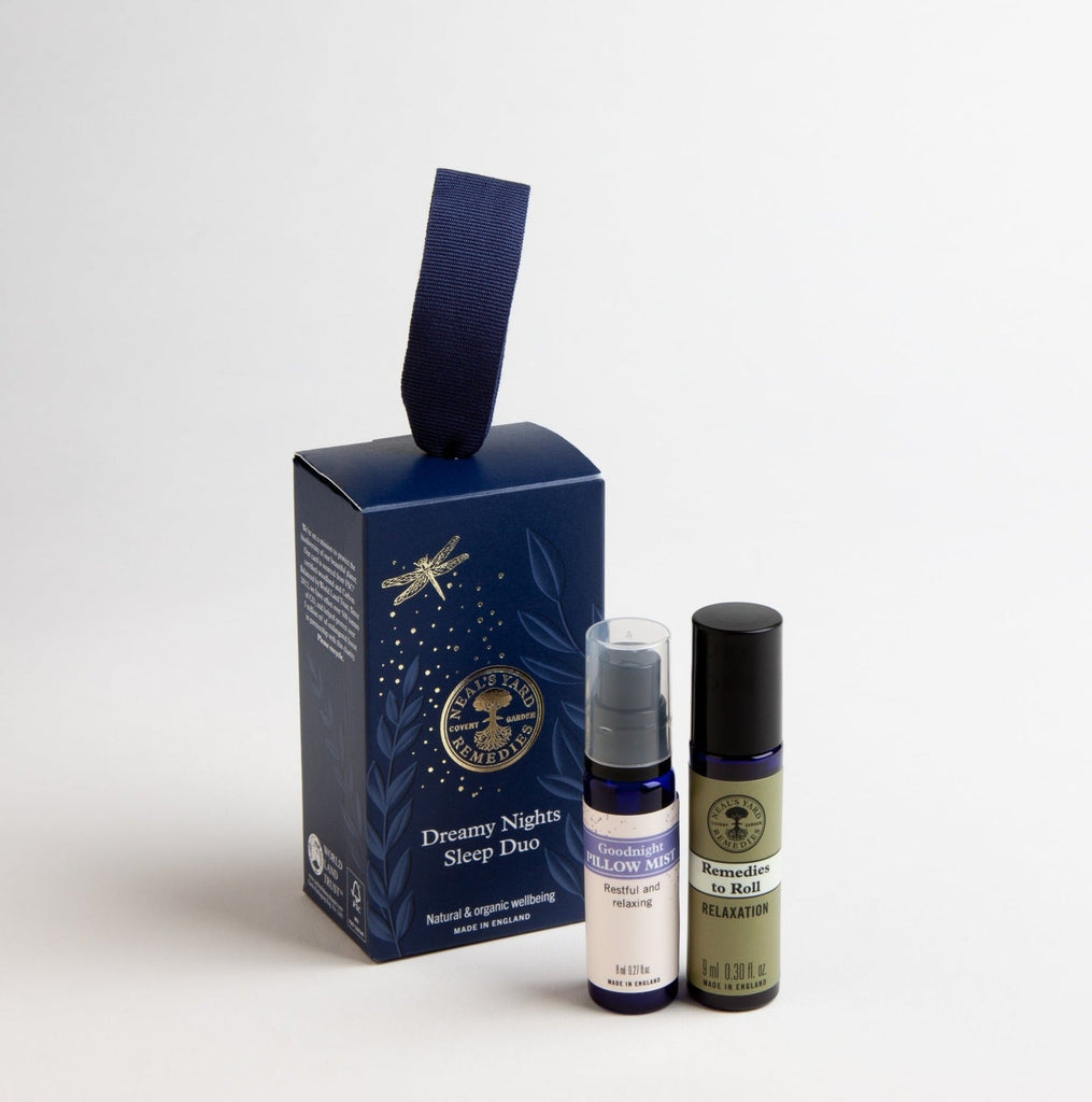 Align mind and body with the soothing aromas of this tranquil blend of essential oils, expertly crafted to help you prepare for a blissful sleep. Made with organic French lavender, Convenient on-the-go travel sizes Suitable for vegans Product Contains: Goodnight Pillow Mist 8ml: a therapeutic blend of essential oils, spritz on your pillow at bedtime. Relaxation Remedies to Roll 9ml: a delicately-blended comforting aroma to encourage relaxation. Simply roll onto pulse points before bed.