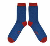 Navy and dark red lambswool ankle socks by Catherine Tough
