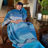 This cheerful cotton flannel blanket by David Fussenegger is cozy inside and out.